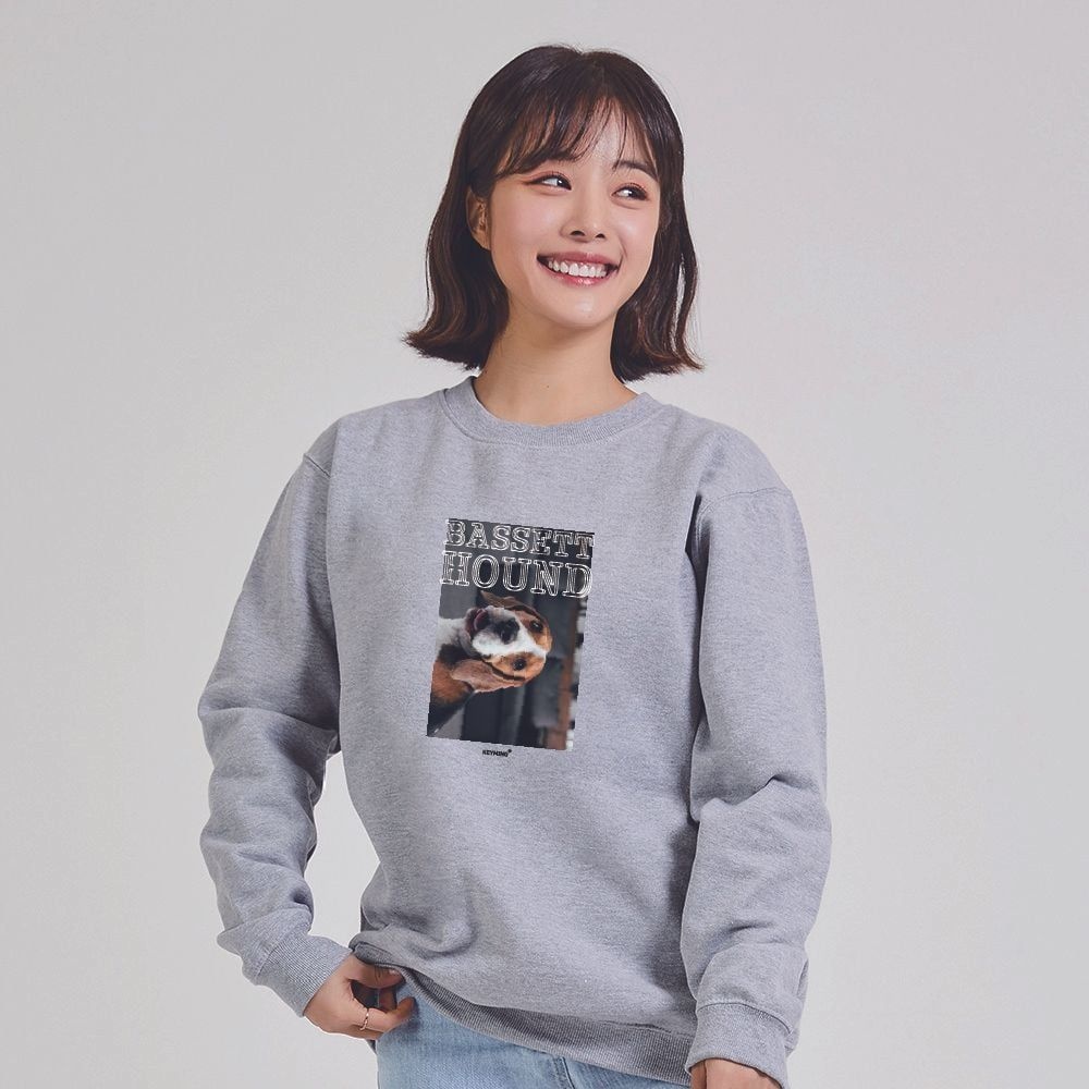 오너클랜 키밍 바셋 하운드 해피 강아지 가을맨투맨 편한맨투맨