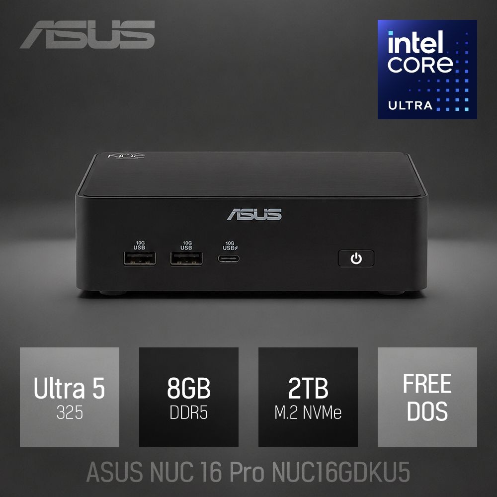 ASUS NUC 16 Pro NUC16GDKU5 8GB 2TB / 산업용 주식용 기업용 작고 가벼운 고성능 미니PC