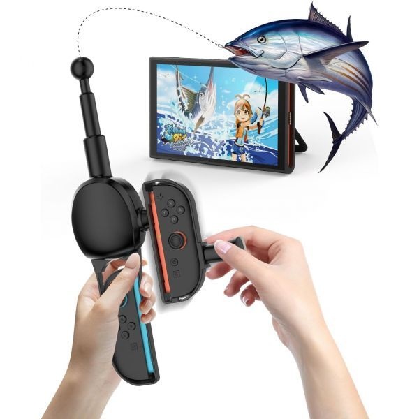 [해외] JOYTORN 낚싯대 컨트롤러 Nintendo Switch Joy-Con 2개 대응 리얼한 낚시 게임 핸들 그립 액세서리 키트 Bass Pro Shops & Fishing