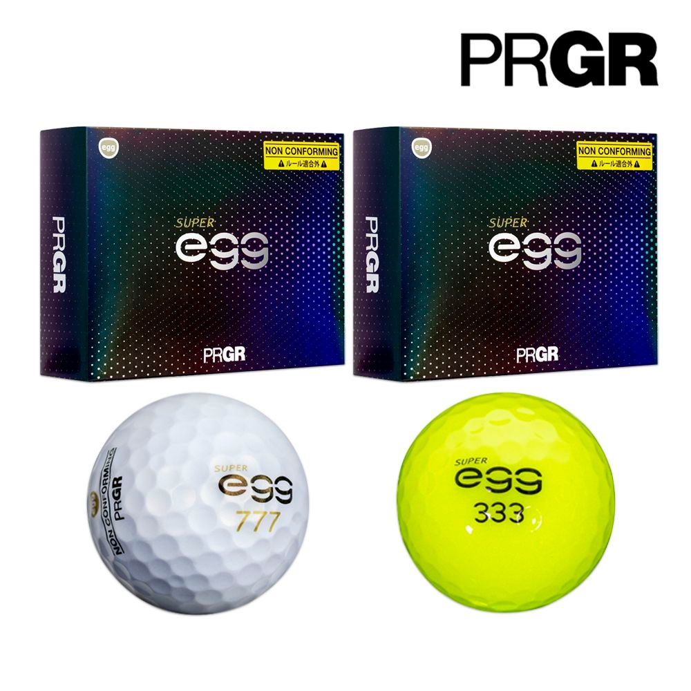 PRGR 고반발 골프공 SUPER EGG BALL 화이트 옐로우 슈퍼에그 2더즌