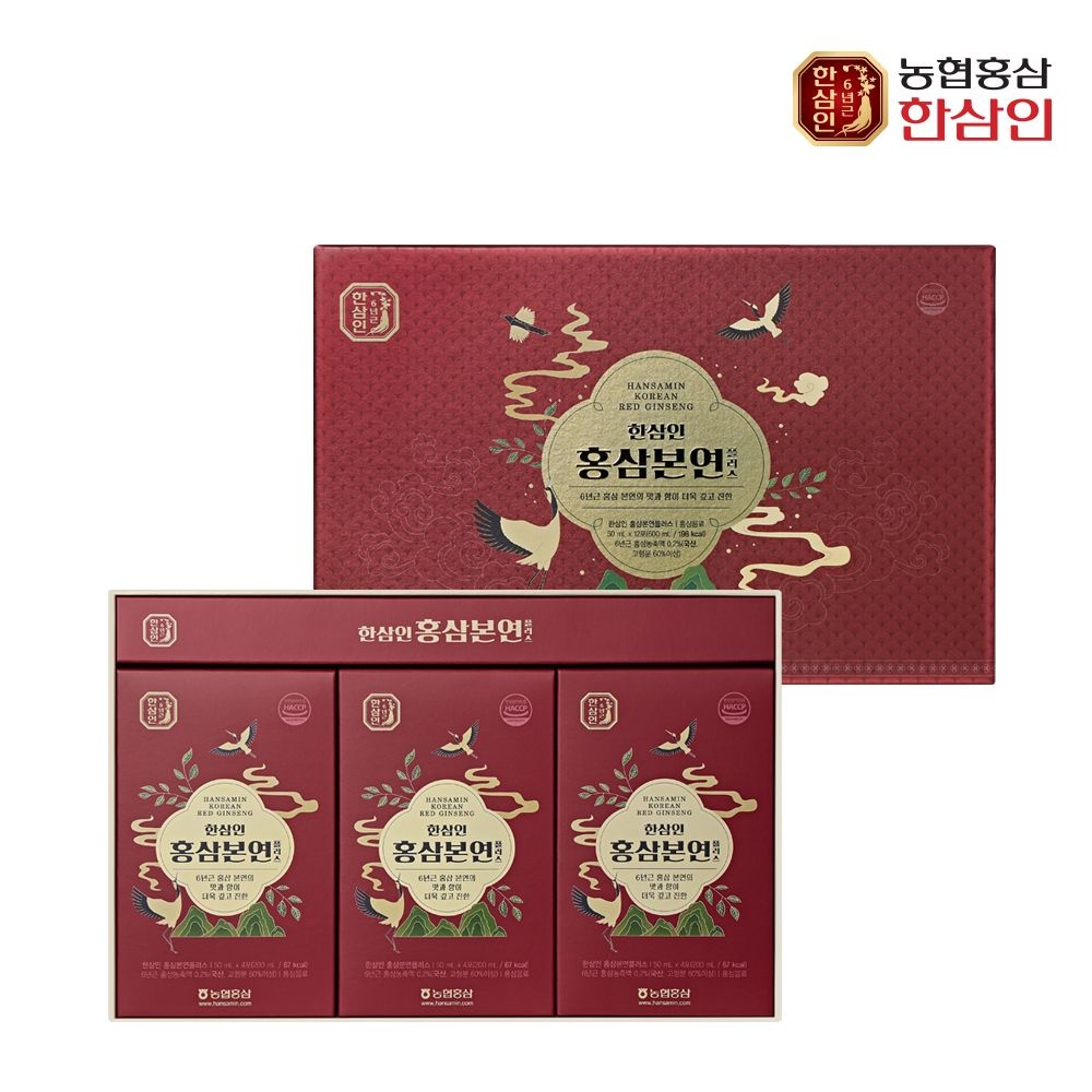 농협홍삼 한삼인 [한삼인] 홍삼본연 플러스 50ml x 12포(쇼핑백포함)