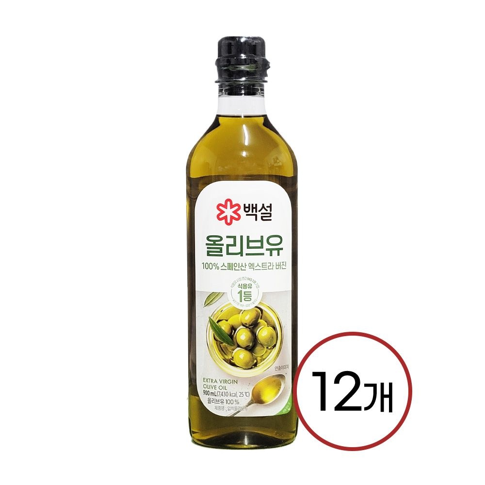 [오늘출발] 백설 압착 올리브유 900ml x 12개