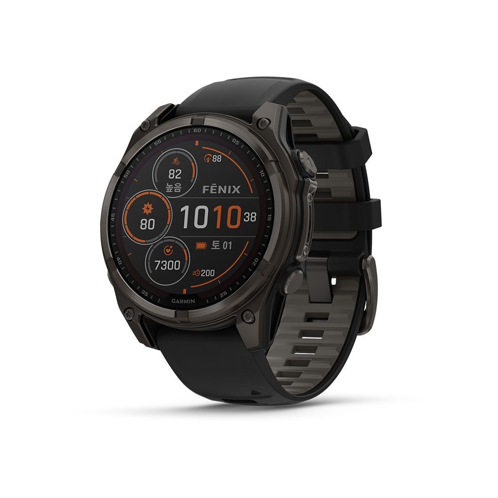 [롯데백화점] 가민 피닉스 8 47mm 사파이어 솔라 카본그레이 티타늄 블랙 밴드_0100290660