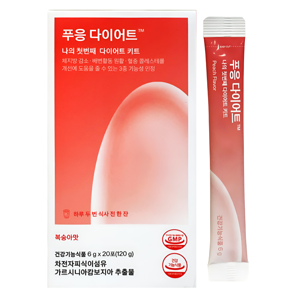 푸응 다이어트 복숭아맛 가르시니아 차전자피 닥터블릿 20포X1박스
