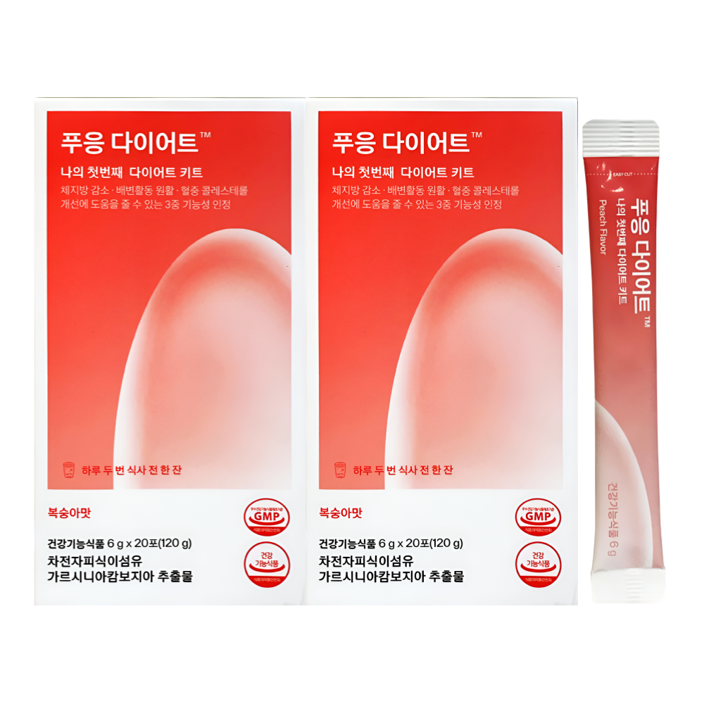 푸응 다이어트 복숭아맛 가르시니아 차전자피 닥터블릿 20포X2박스