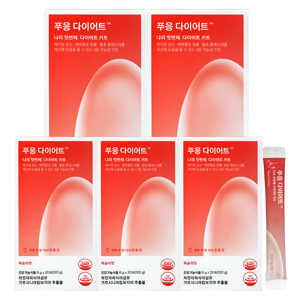 푸응 다이어트 복숭아맛 가르시니아 차전자피 닥터블릿 20포X5박스