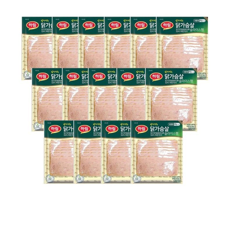 하림 밥싸먹는 닭가슴살 슬라이스 햄 43g x 15봉
