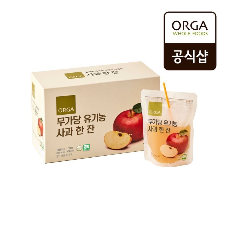 풀무원 E[올가] ORGA 무가당 유기농 사과 한잔 140mlx10ea[35791701]