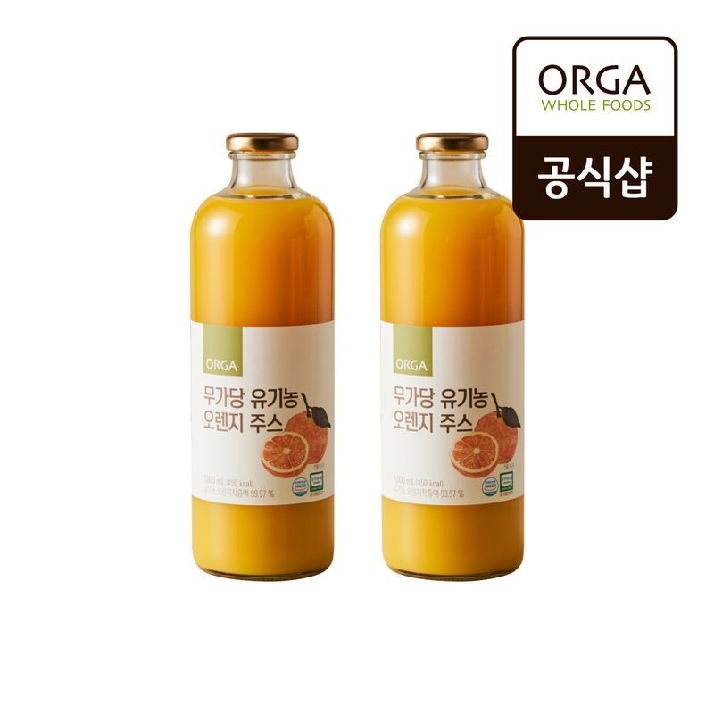 풀무원 E[올가] ORGA 무가당 유기농 오렌지 주스 1000ml x 2개[35791778]
