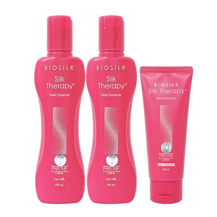 실크테라피 헤어밀크 열강화 히트 인핸서 150ml 2개+트리트먼트 100ml
