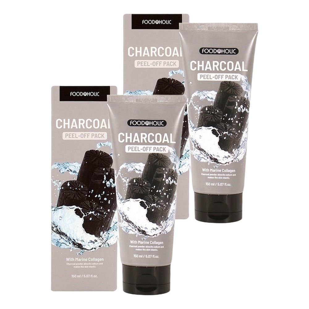 푸드어홀릭 얼굴팩 콜라겐 필오프팩 참숯 150ml 2개 수분마스크 바르는 겔팩 필오프팩