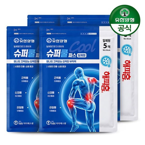 해피홈 [유한양행] 해피홈 일체형 슈퍼쿨파스(5매) 4개