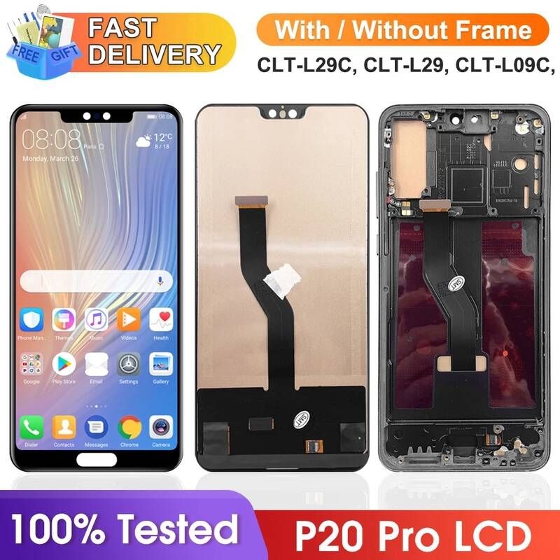 [해외] 스마트폰 액정 교체 부품 화웨이 P20 프로 LCD 디스플레이 터치 스크린 디지타이저 어셈블리 CLT-L09 CLT-L29 6.1 인치