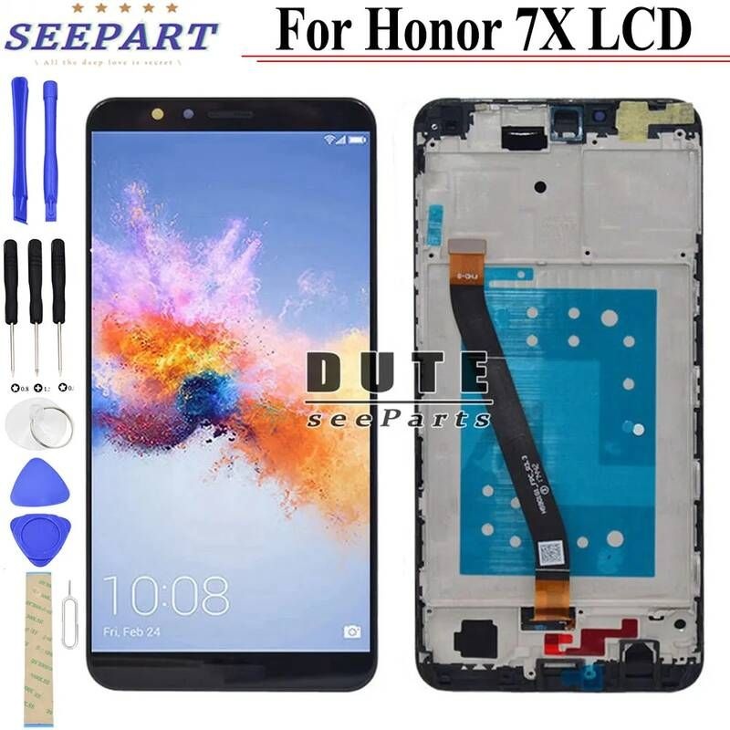 UnKnown [해외] 스마트폰 액정 교체 부품 Huawei Honor 7X LCD 디스플레이 터치 스크린 디지타이저 프레임 BND TL10 AL10 L21 화웨이 아너