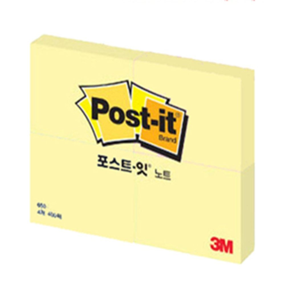 올데이 3M 포스트잇 노트 653 옐로우 점착메모지 떡메모 모니터메모