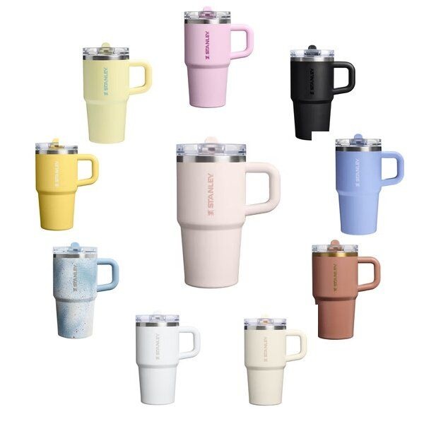 스탠리 미니 퀜처 텀블러 Pro 빨대 손잡이 캠핑 헬스용 물병 591ML (베이지)