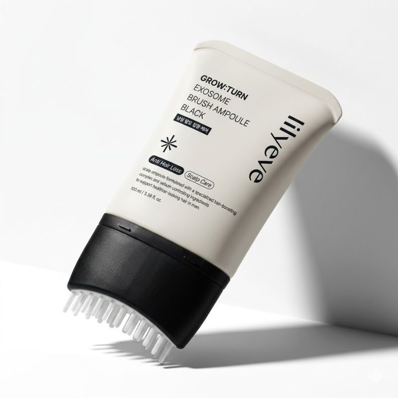 릴리이브 그로우턴 엑소좀 브러쉬 앰플 블랙 100ml / 탈모 케어 두피 비듬 케어 프라임