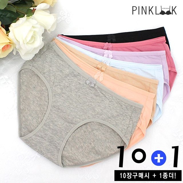 핑크룩 [10장구매시+1장더] 40수! 90~110 순면팬티/면스판 데일리 여성팬티 1P