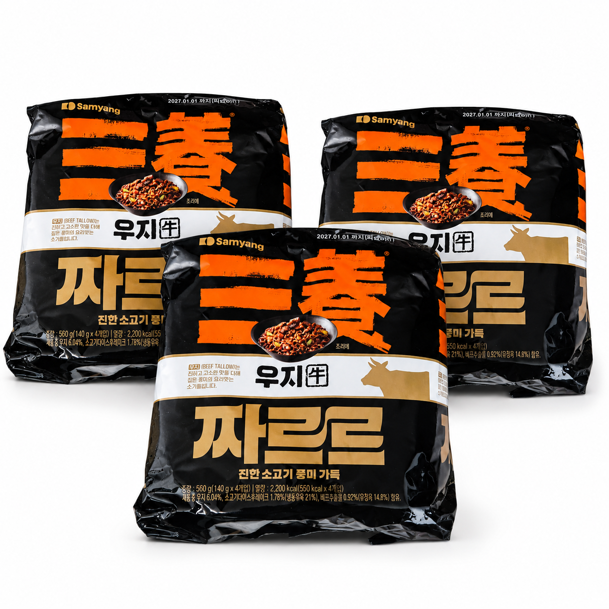 [온누리7%혜택]삼양식품 프리미엄 짜장라면 짜르르 140g 12입 하루커머스