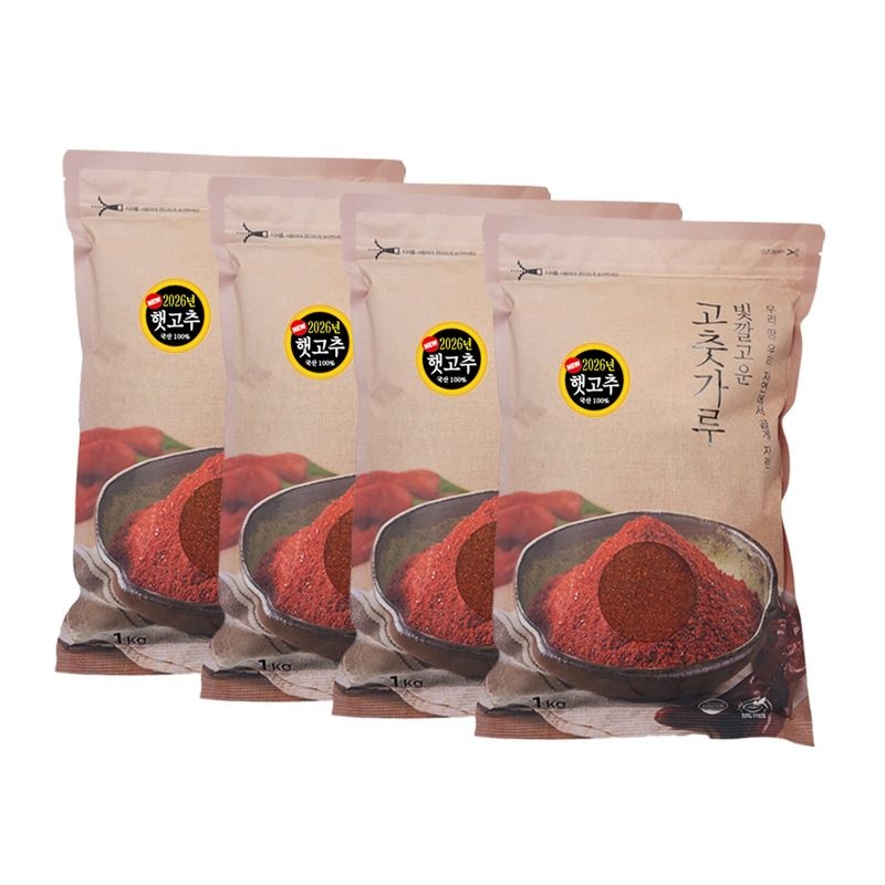 26년 빛깔고운 햇고춧가루 4kg (1kgx4팩) 보통맛