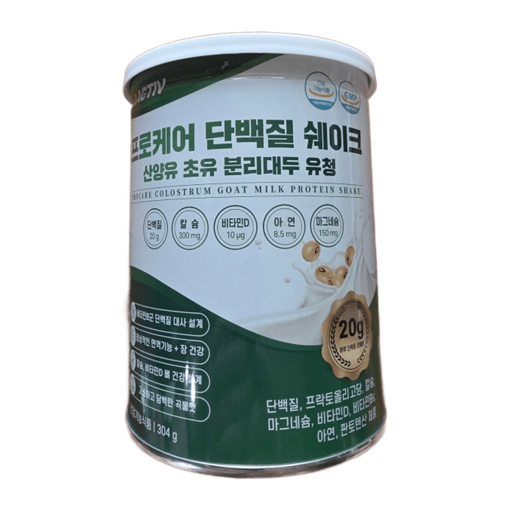 락티브 프로케어 단백질 쉐이크 산양유 초유 분리대두 유청 304g 4개