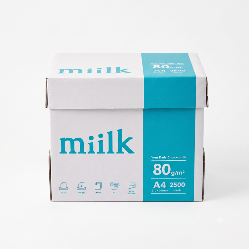 밀크 80g A4용지 A4복사용지 1박스 2500매 밀크지