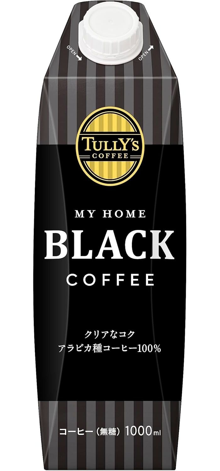 (6팩) 일본 탈리스 커피 블랙 종이팩 1L TULLYS COFFEE (블랙 1L 6개)