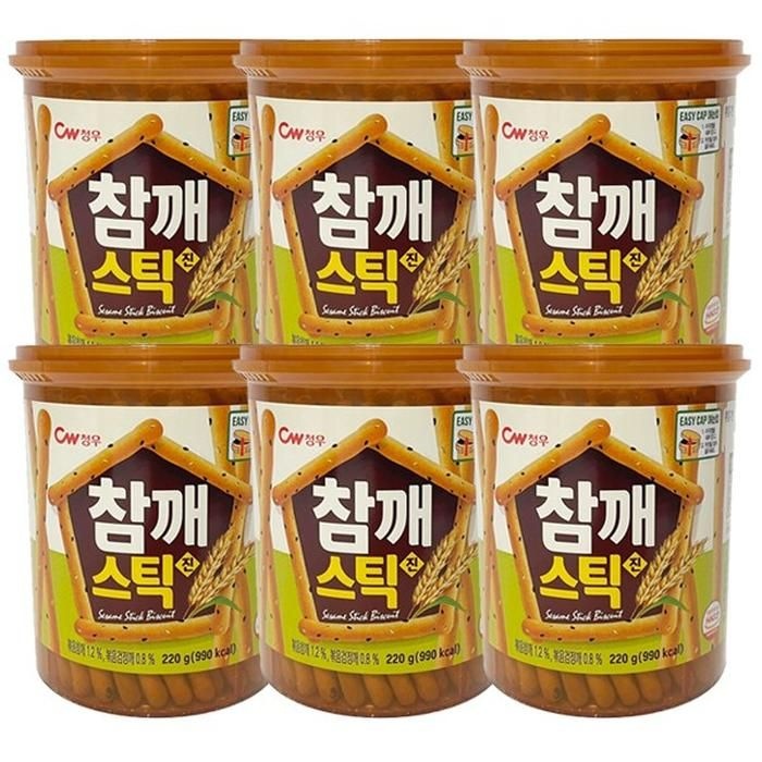 청우식품 참깨스틱 진 220g 6개