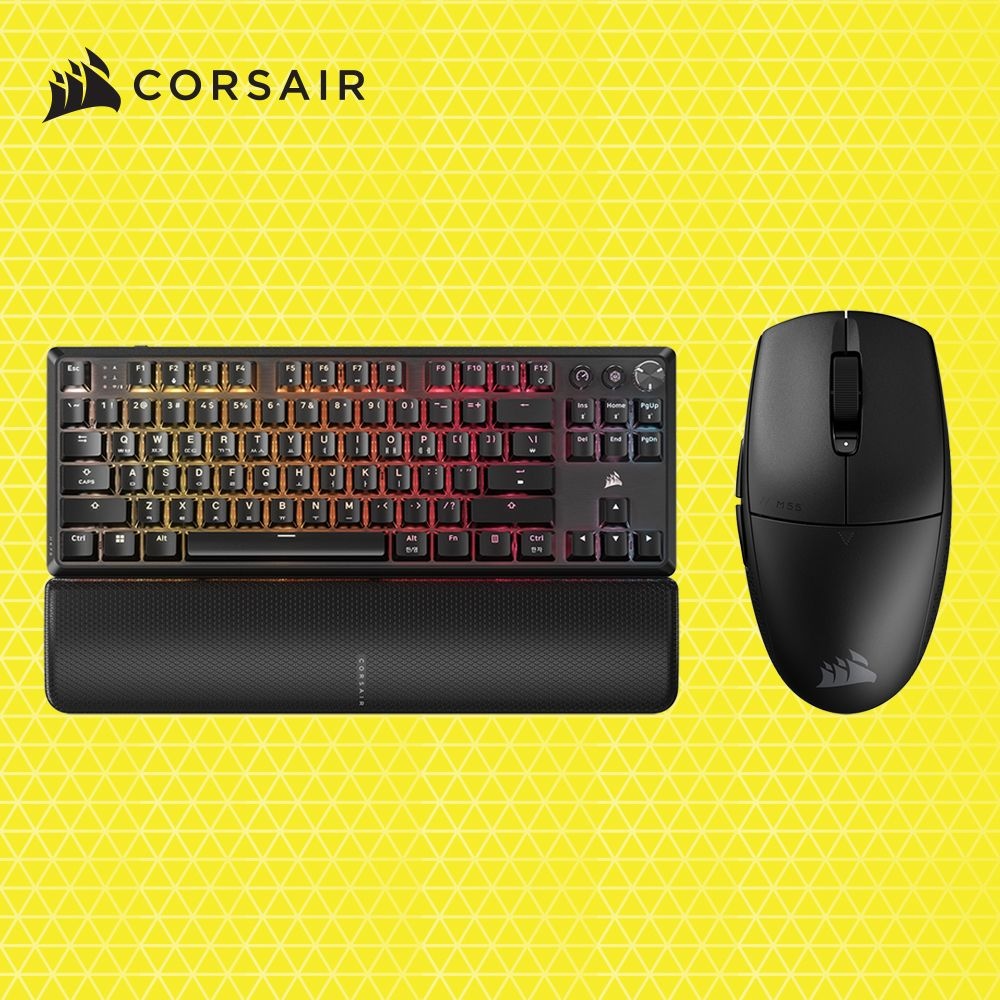 커세어 초경량 무선 게이밍 RGB TKL 적축 키보드 마우스 세트