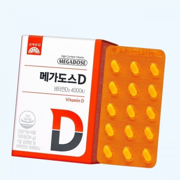 고려은단 네이버 메가도스D 비타민D3 4000IU 180정 2개 (1년분) 200mg x 5114321