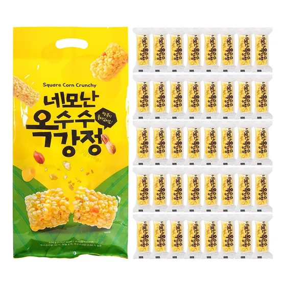 [대용량 개별포장] 네모난 옥수수 강정 320g 40개입 3/6봉지