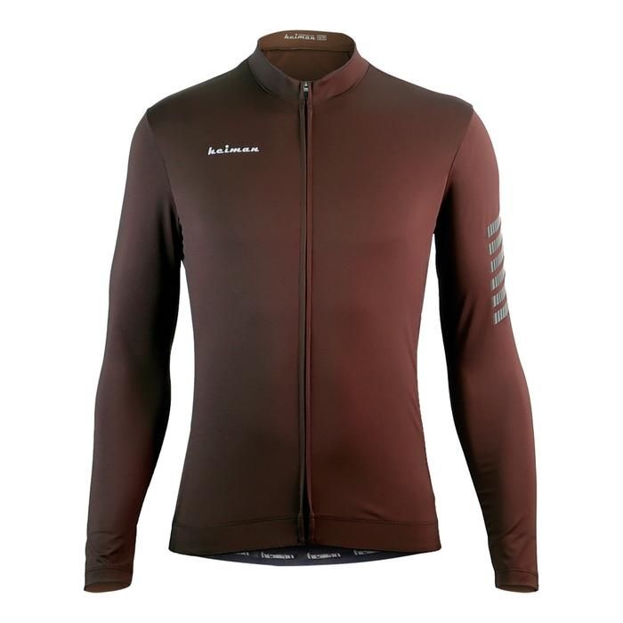 ハイマンHML906ダークブラウン長袖ジャージ自転車服