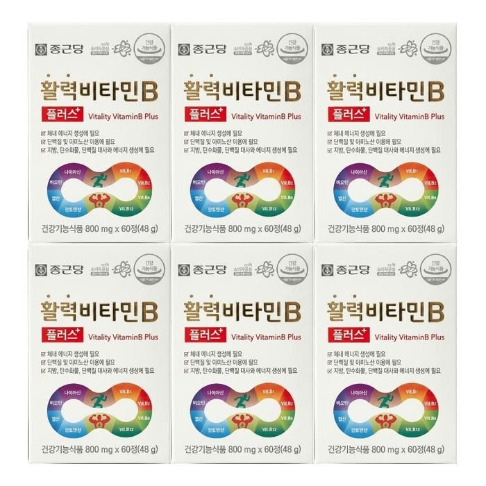 종근당건강 활력비타민B 플러스 60정 6세트