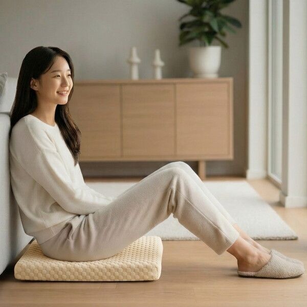 [스너그홈] 천연라텍스 오가닉코튼 방석 5cm L
