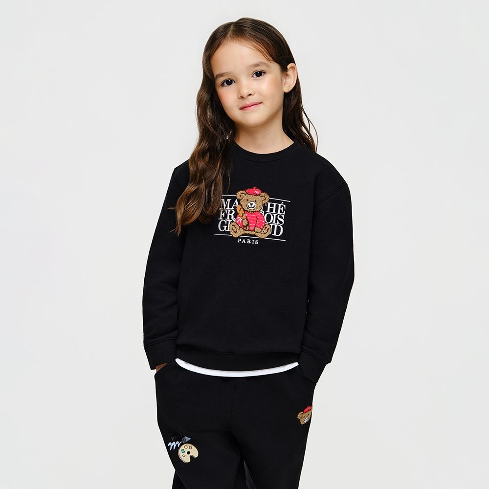 (공식) KIDS BREAD BEAR CLASSIC LOGO SWEATSHIRT black