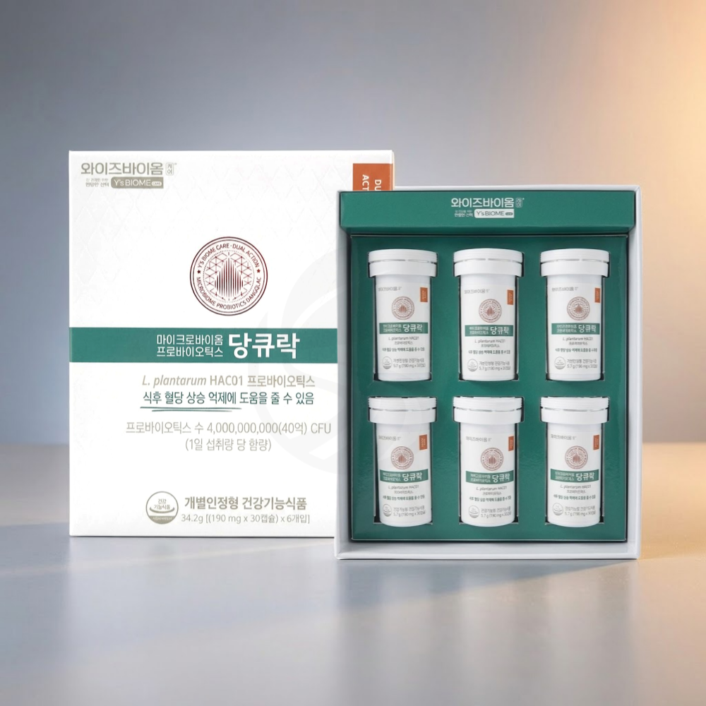 유한양행 당큐락 와이즈바이옴 혈당 유산균 190mg 30캡슐 6개
