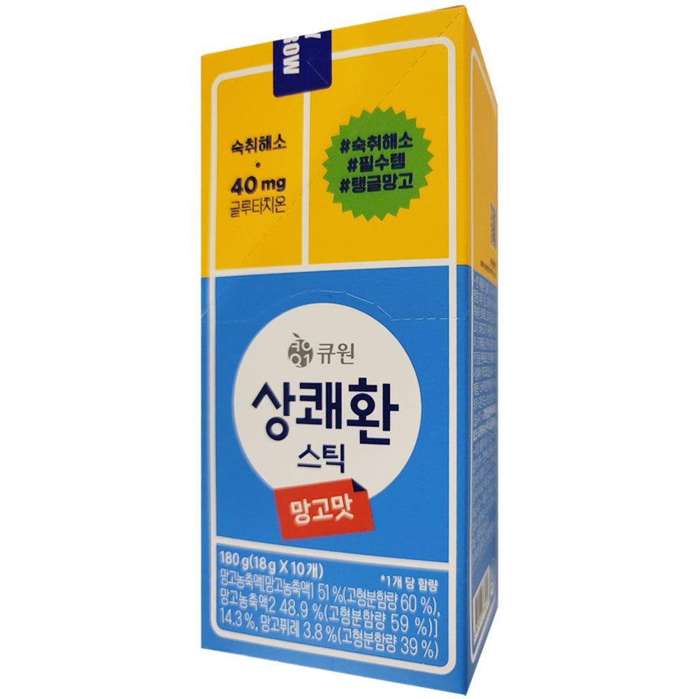 큐원 상쾌환 스틱형 망고맛 18g x 10개 상쾌한 숙취해소젤리