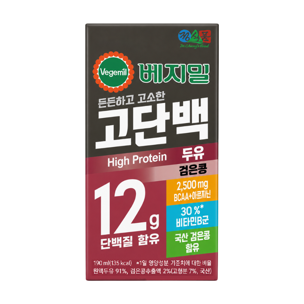 [온세일]베지밀 고단백 두유 검은콩 190ml 24개 (베지밀 고단백 두유 검은콩 190ml 24개)