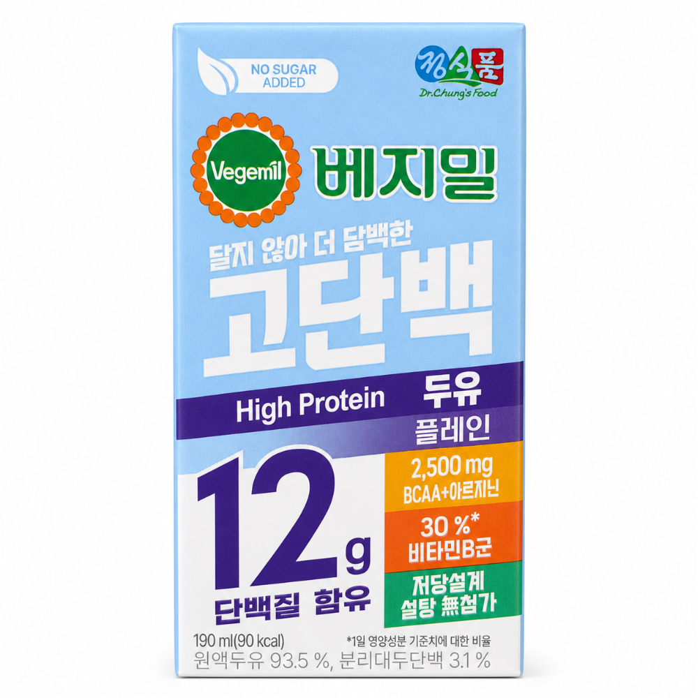 [온세일]베지밀 고단백 두유 플레인 190ml 24개 (베지밀 고단백 두유 플레인 190ml 24개)