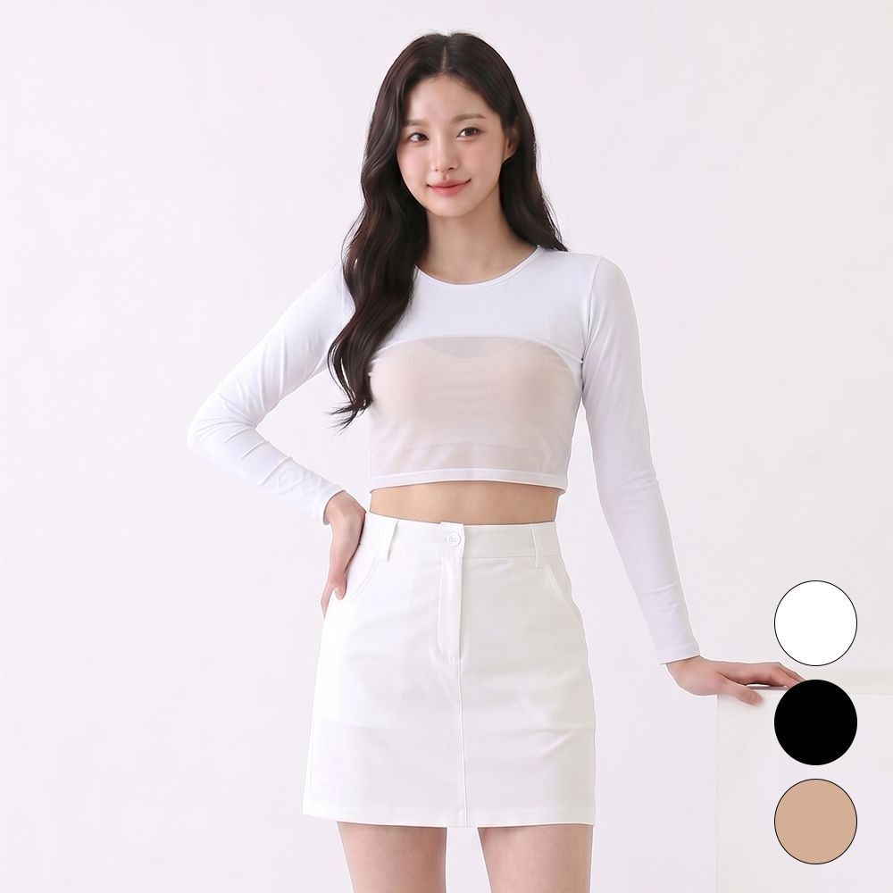 ARC 아크 여성 자외선 차단 국산 기능성 냉감 크롭티 골프 이너웨어 볼레로