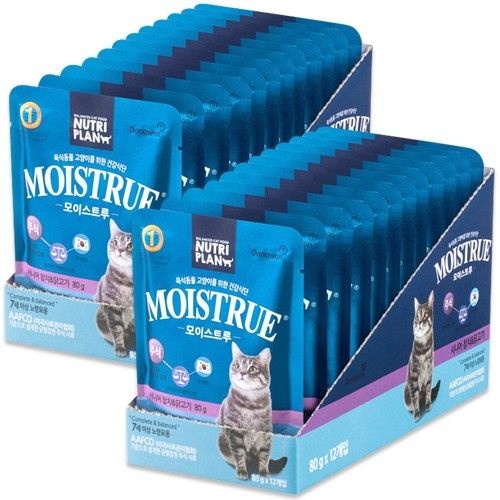 모이스트루 주식파우치 시니어 참치 닭고기 80g 24개 고양이 습식사료
