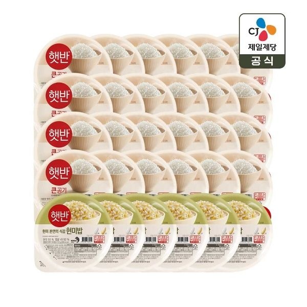 햇반 큰공기 300g x24개+현미쌀밥 210g x6개