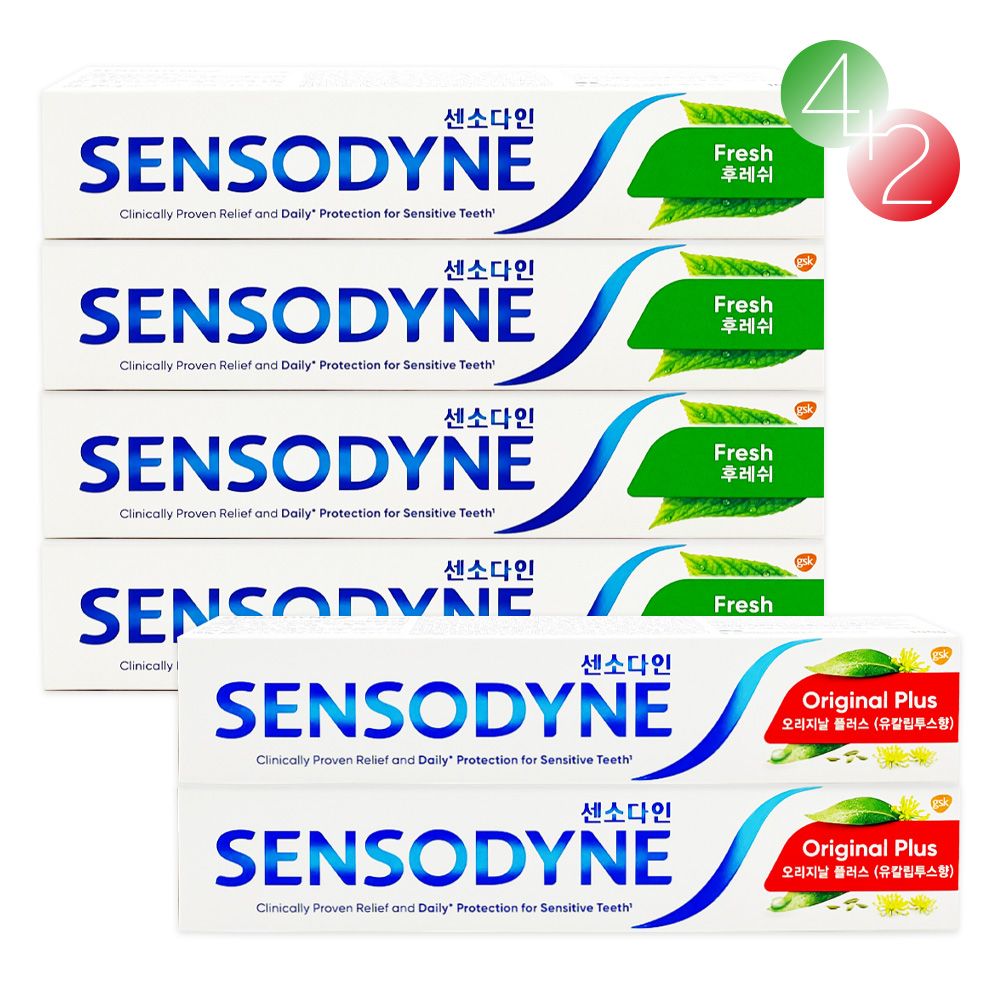 센소다인 치약 100g x 6개세트 / 후레쉬4개+오리지날2개
