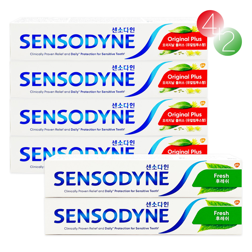 센소다인 치약 100g x 6개세트 / 오리지날4개+후레쉬2개