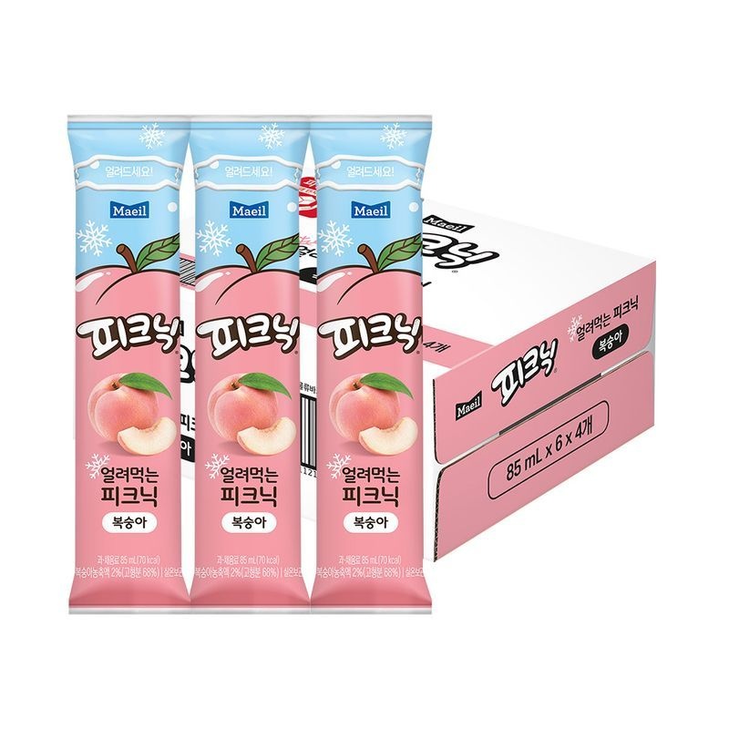 [매일] 얼려먹는 피크닉 복숭아 85ml 24개입 (6개입 x 4박스)