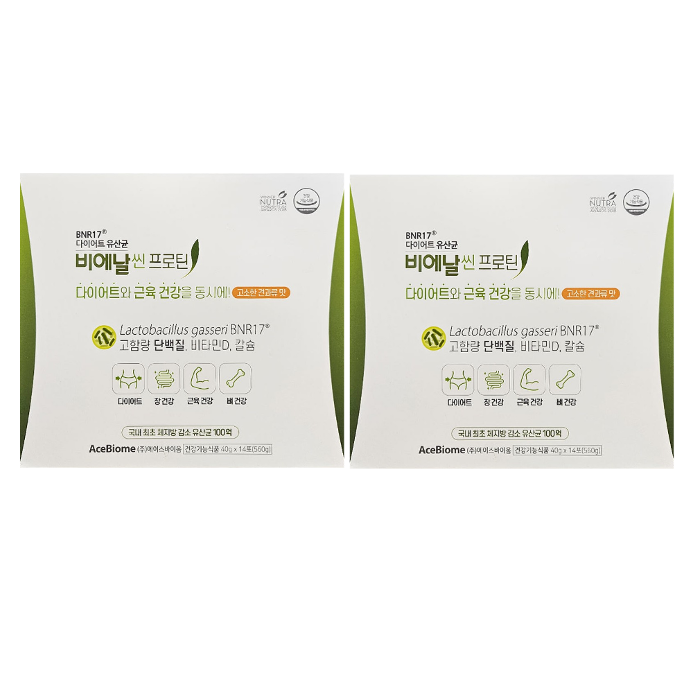 비에날씬 프로틴 40mg 14포 다이어트 유산균 2개