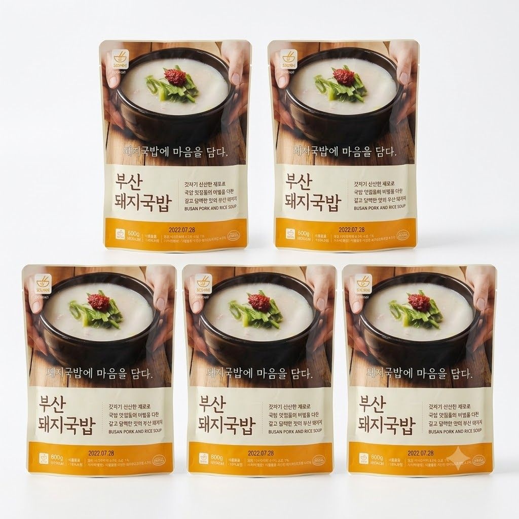 [오늘출발] 참도깨비 부산 돼지국밥 600g 5봉 (다대기5봉 증정)