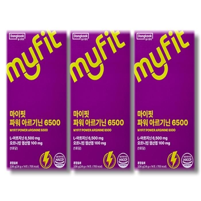 [보리담다] 동국제약 마이핏 파워 아르기닌 6500 액상 스틱 24g x 14포 3박스