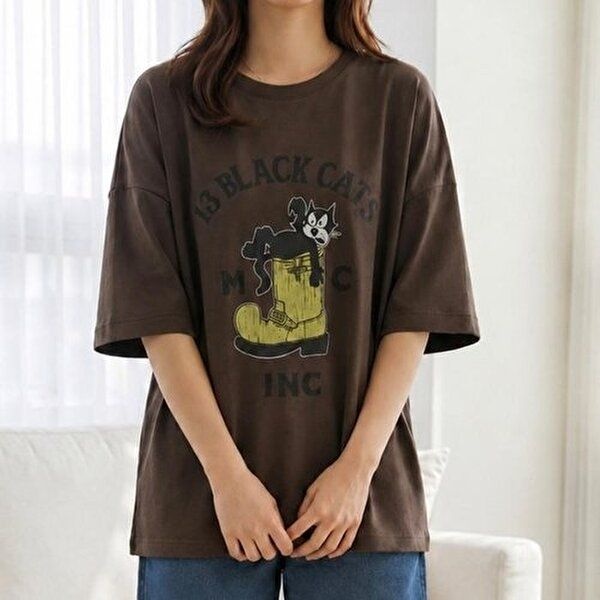 [셀러허브 패션]아이우먼 블랙캣츠라운드티셔츠 SMX970M605 빅사이즈 (51566053)
