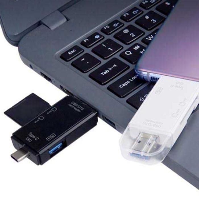 Coms USB 3.1Type C 멀티 카드리더기 화이트